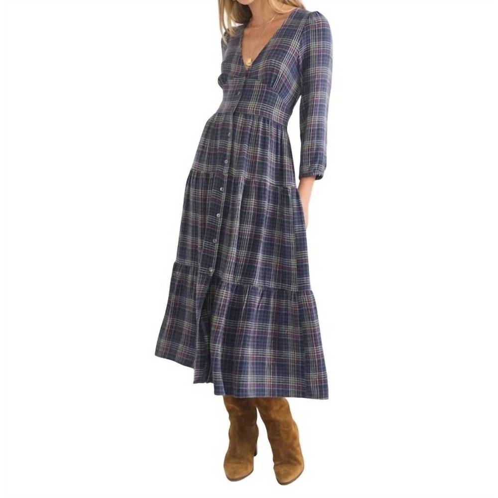 Marine Layer Plaid Midi Dress
